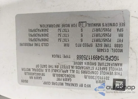 2009 Chevrolet Express G1500 from USA, damaged, VIN 1GCFG154991175068